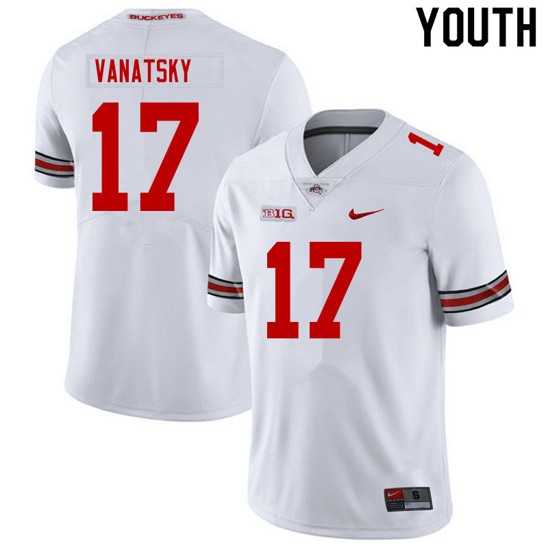 Youth #17 Danny Vanatsky Ohio State Buckeyes College Football Jerseys Sale-White